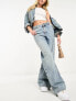 Mango wide leg slouchy denim jean in washed blue