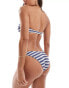 Hollister co-ord crochet bandeau bikini top in blue and white stripe