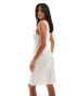 Vila Petite crochet button through mini dress in cream