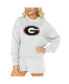 Women's Ash Georgia Bulldogs Team Effort Pullover Sweatshirt and Shorts Sleep Set