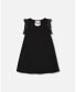 Girl Printed Dress With Mesh Sleeves Black - Toddler Child