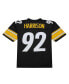 Men's James Harrison Black Distressed Pittsburgh Steelers Legacy Replica Jersey