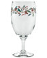 Nutcracker Holly Footed Goblet Glasses, Set of 4