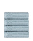 Soho Checkered Border Cotton 4 Piece Cotton Hand Towel Set, 28" x 16"