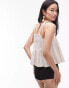 Topshop twill contrast stitch cami in ivory