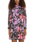 Women's Floral Draped-Front Mini Dress