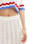 ASOS DESIGN knitted a line mini skirt in textured stitch in white