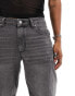 ASOS DESIGN tapered fit jeans in grey wash - BLACK