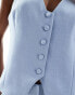 River Island buttoned front waistcoat in light blue