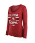 Women's Threads Scarlet San Francisco 49ers Super Bowl LVIII Make It Happen Tri-Blend Long Sleeve Scoop Neck T-shirt