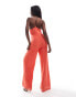 ASOS DESIGN strappy back detail wide leg jumpsuit in tomato red