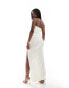 ASOS DESIGN minimal bandeau maxi dress with split in cream