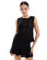 Vero Moda crochet knitted vest top co-ord in black