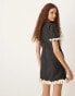 Sister Jane contrast bubble mini dress in black