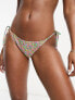 Pieces tie side bikini bottoms in orange ditsy