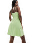 NA-KD tie front mini dress in green