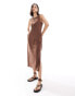 Threadbare jersey maxi dress in chocolate brown