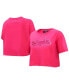 Women's Pink Los Angeles Dodgers Triple Pink Boxy Cropped T-Shirt