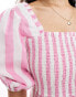 Nobody's Child Elsa midaxi dress in pink stripe