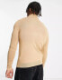 Bershka – Feinstrickpullover mit Rollkragen in Camel