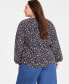 Trendy Plus Size Floating Blooms Print Top, Created for Macy's