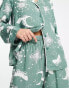 ASOS DESIGN Tall modal astrology shirt & trouser pyjama set in sage