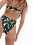 Topshop abstract print triangle bikini top in multi