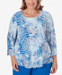 Plus Size Neptune Beach Seashell Embellished Top with Necklace