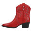 Dirty Laundry Nowhere Burnished Studded Cowboy Booties Womens Red Casual Boots G