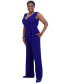 Women's Surplice-Neck Sleeveless Tie-Waist Jumpsuit