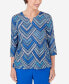 Women's Tradewinds Geometric Tile Split Neck Top