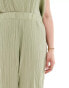 Vero Moda Curve plisse wide leg trouser co-ord in khaki