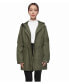 Women's Water-Resistant Hooded Anorak Rain Jacket Trench Coat