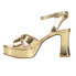 Chinese Laundry Theena Metallic Platform Ankle Strap Dress Womens Gold Dress Sa