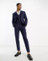 ASOS DESIGN slim linen mix suit trouser in navy