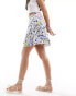 Wednesday's Girl floral print flippy mini skirt in blue