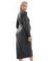 Mamalicious maternity nursing function cardigan midi dress in grey