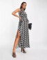 Topshop running spot pinny maxi dress in mono