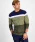 Men's Colorblocked Cable Sweater, Created for Macy's