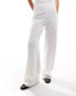 Mango straight leg co-ord trousers in white