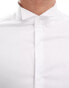 ASOS DESIGN slim fit sateen dress shirt in white