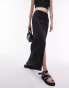 Topshop co-ord centre front ruched maxi skirt in black