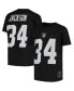 Big Boys Bo Jackson Black Las Vegas Raiders Retired Retro Player Name and Number T-shirt