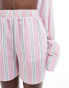 Kaiia poplin shorts co-ord in pink stripe