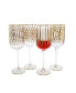 Set of 4 Mix and Match Design Water Glasses with 24K Gold Design