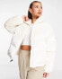 Napapijri Belay velvet puffer jacket in white