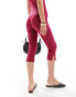 ASOS DESIGN mid rise capri leggings in wine