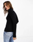 Object long sleeve roll neck knitted top in black