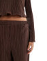 Vero Moda plisse wide leg trouser co-ord in chocolate brown