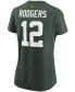 Women's Aaron Rodgers Green Green Bay Packers Name Number T-shirt